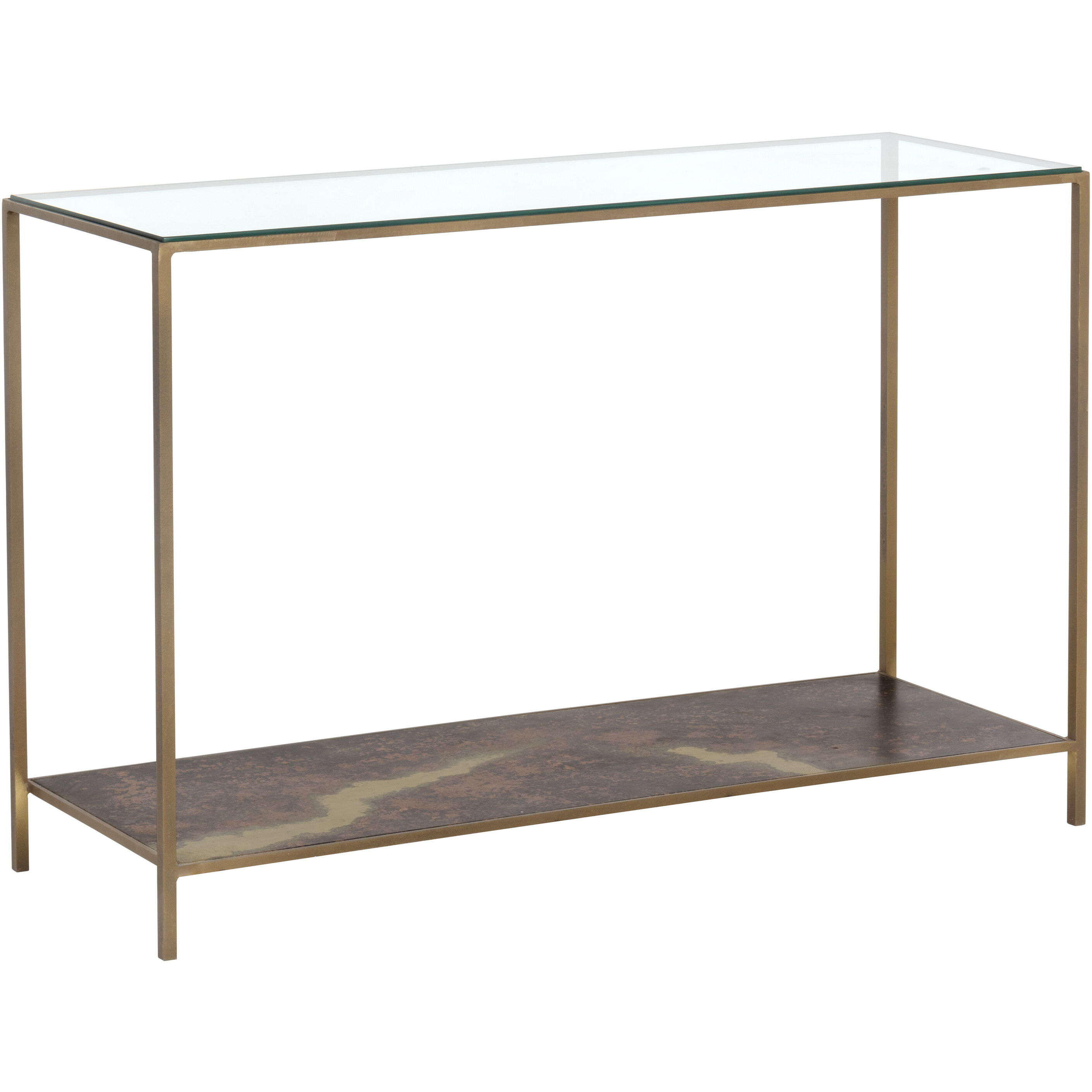 Concord 48 X 16.25 inch Clear / Antique Brass Console Table